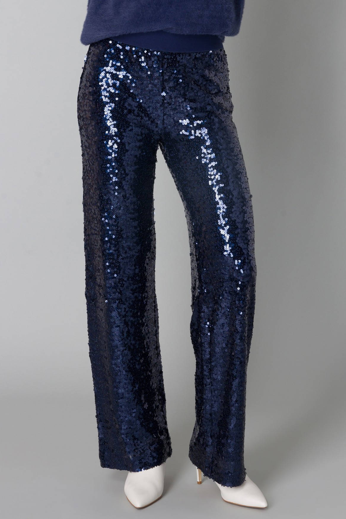 Yest straight fit broek marine