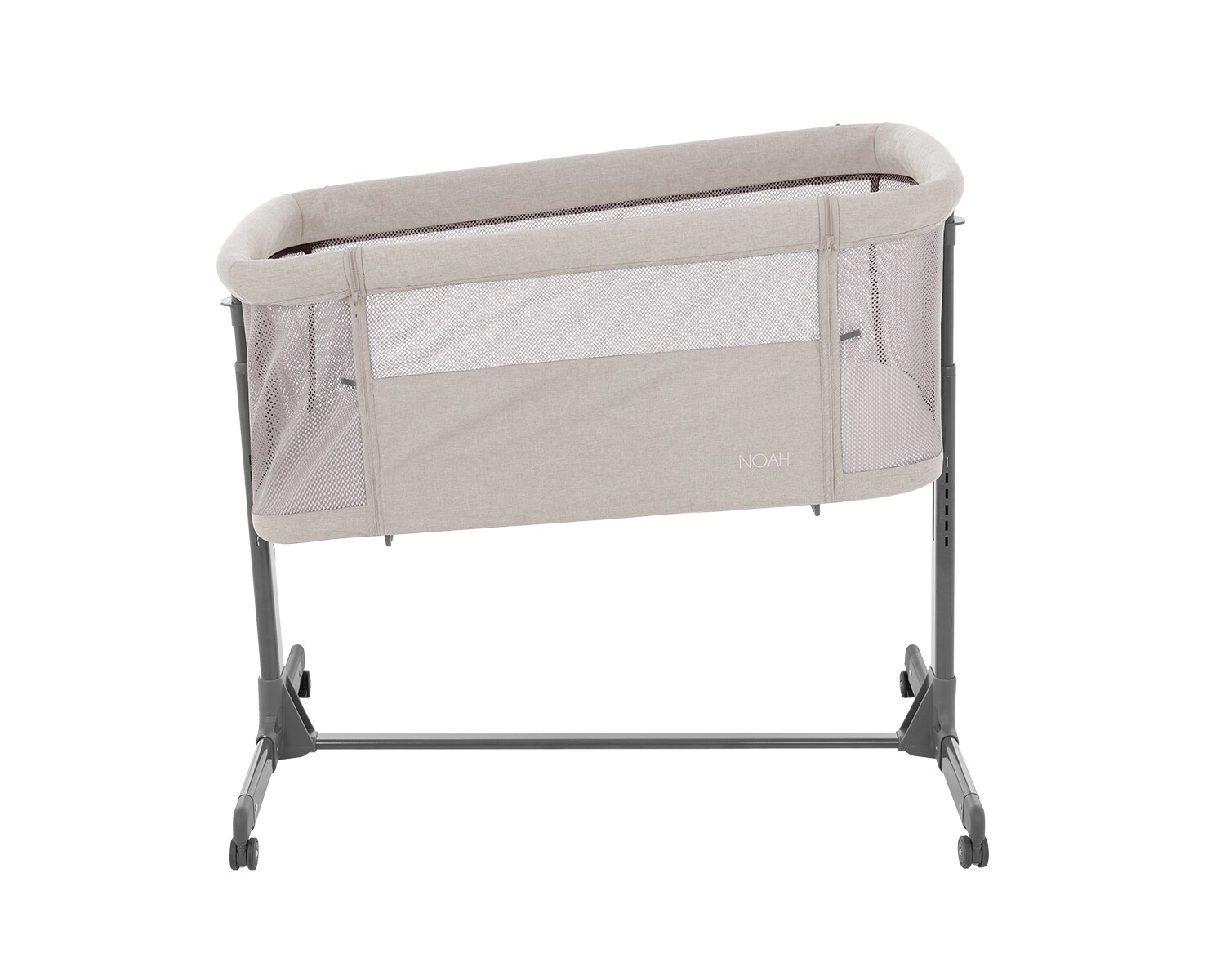 Kikkaboo Beistellbett Noah verstellbar Räder Anti Reflux eine Seite zum Öffnen beige