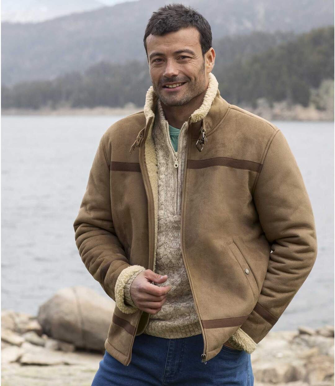 Blouson Aventurier Suédine Fourré Sherpa