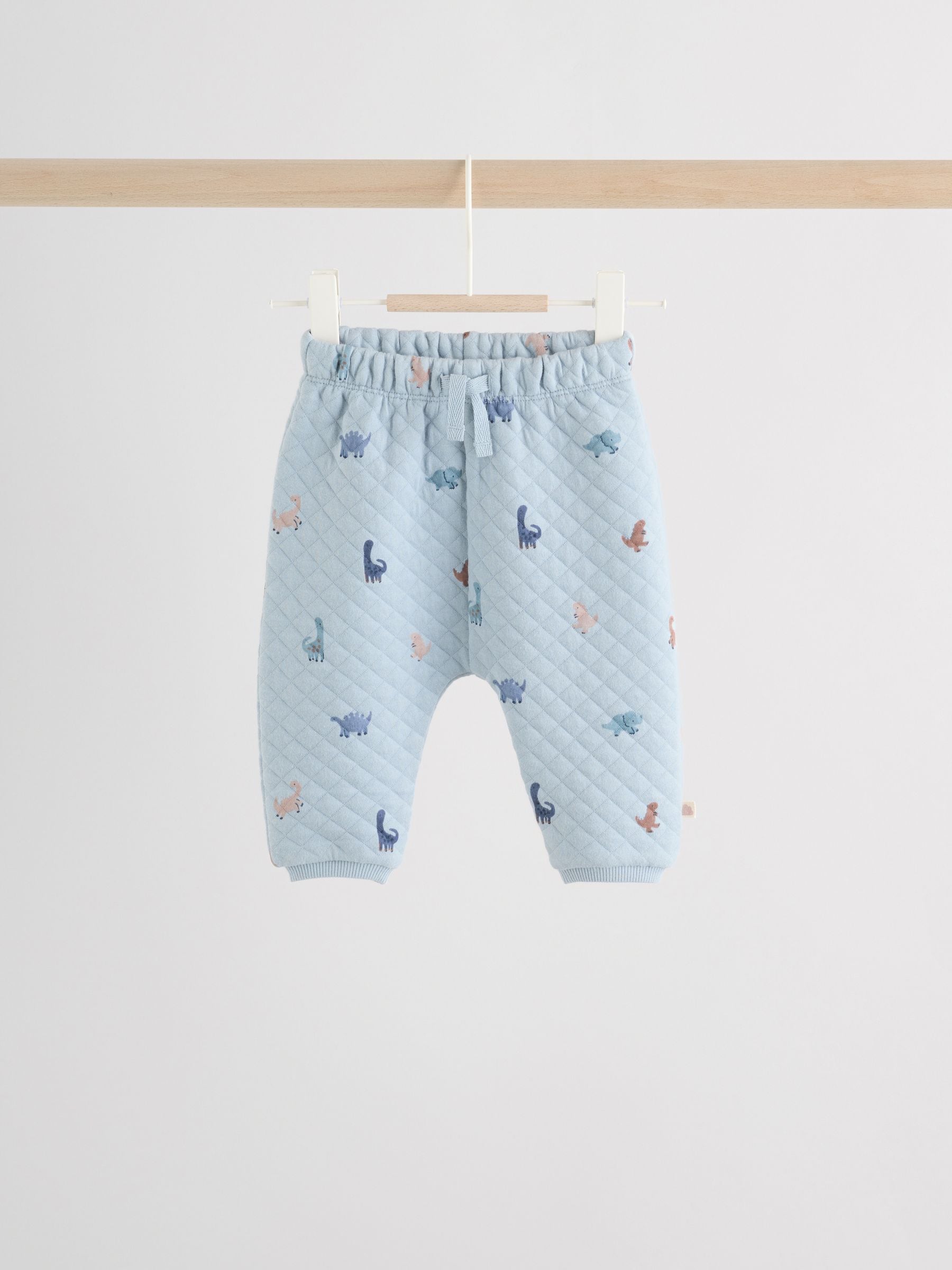 Blauw met dinosaurus - Set van gewatteerde sweater en joggingbroek voor baby's (0mnd-2jr)