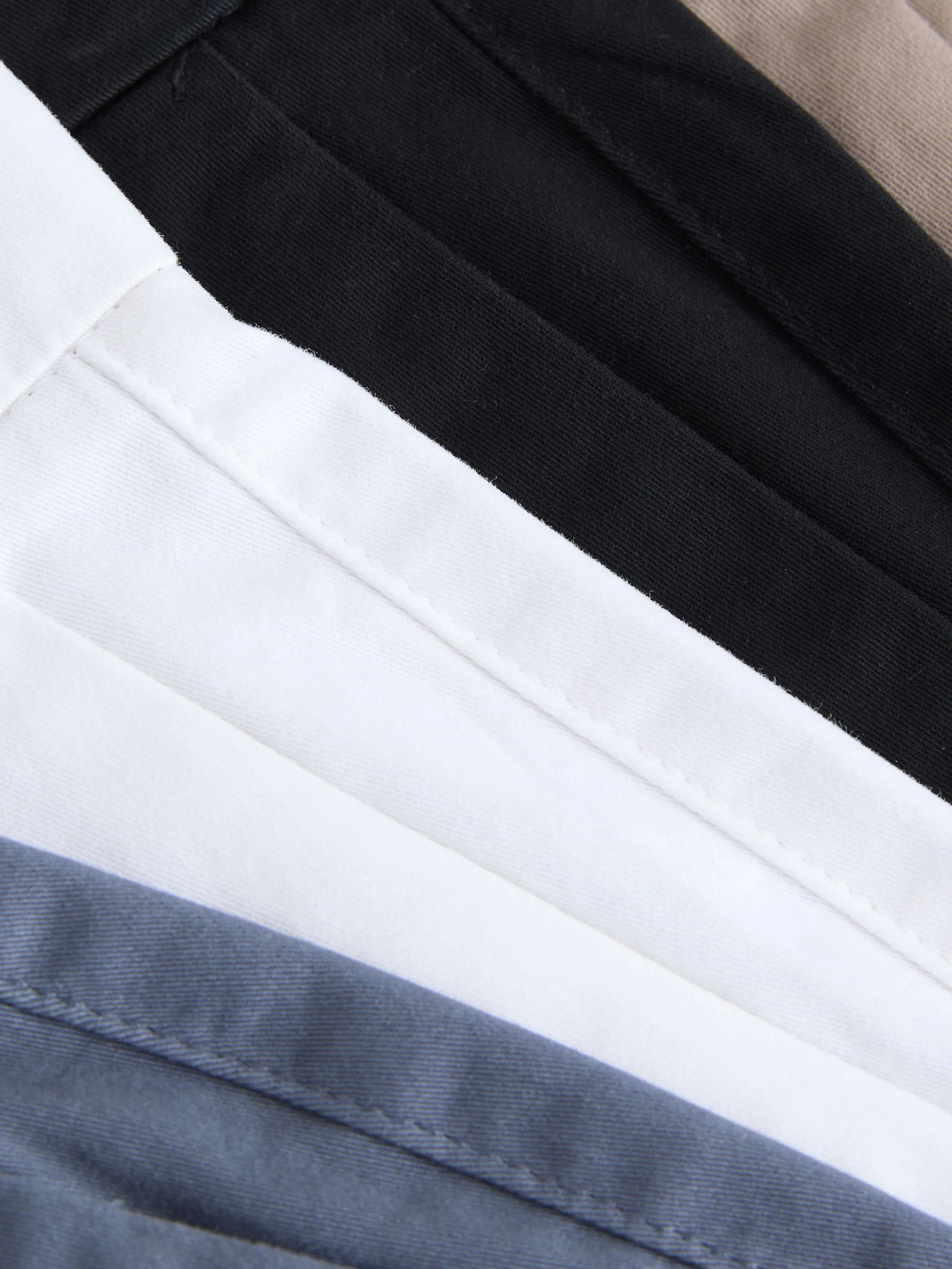Zwart/vintage Blauw/Wit/Mushroom white - Straight fit - Set van 4 chinoshorts met stretch