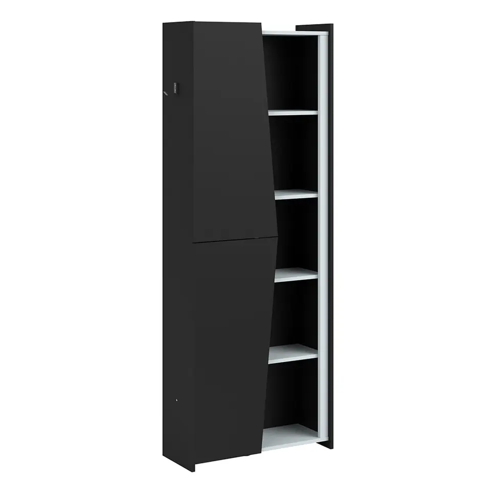 Kast Levi - zwart - 181x67x28 cm
