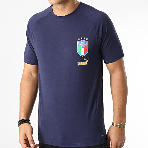 Tee Shirt FIGC Coach Casuals 767119 Bleu Marine Doré