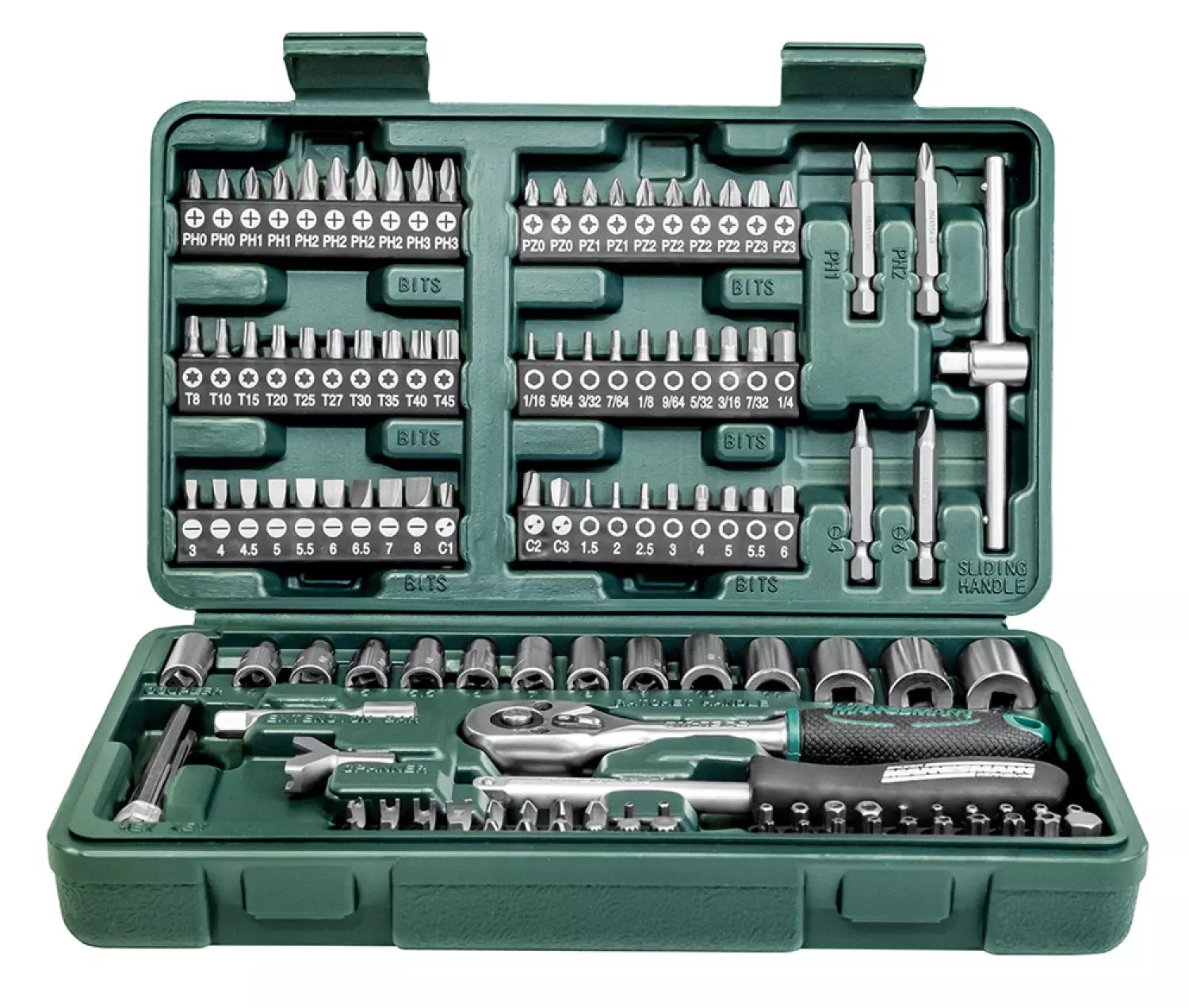 Brüder Mannesmann 29166 130-delige bit / doppenset