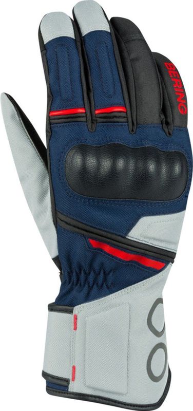 Bering - Siberia - Handschoenen - Grijs Blauw Rood - Geitenleer en Polyester