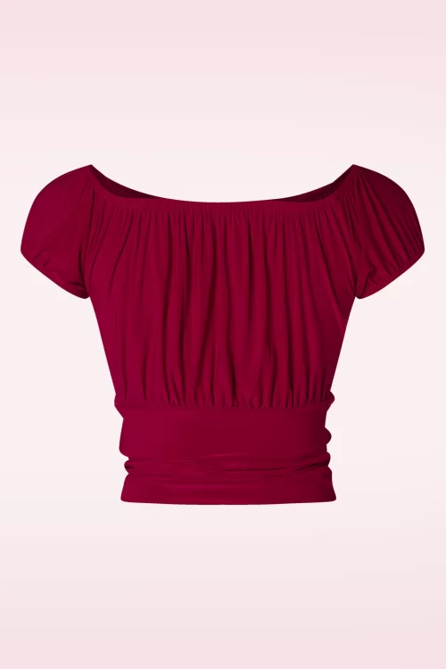 Vintage Chic for Topvintage Belinda off-shoulder top in rood