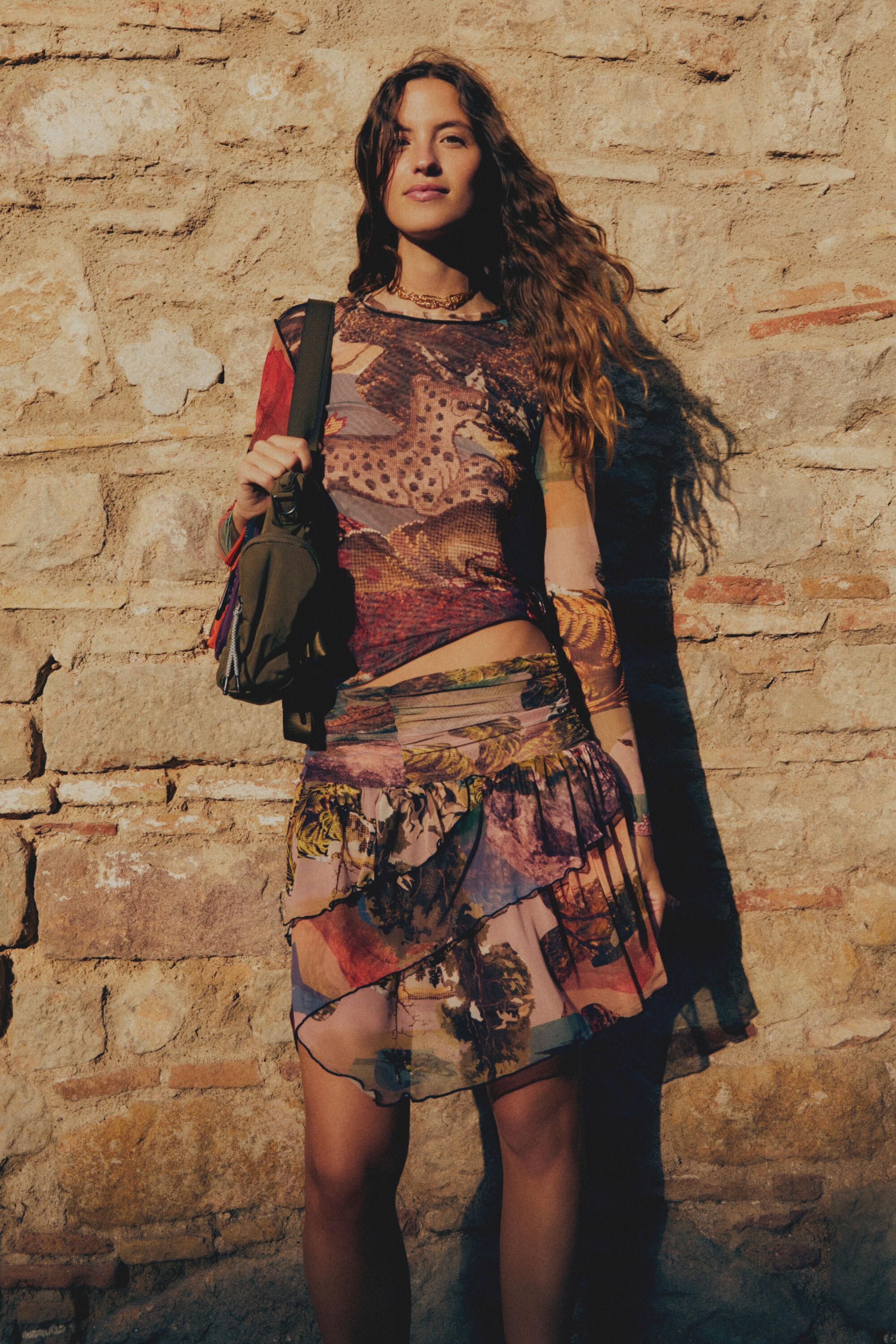 T-shirt ajusté tulle tapisserie