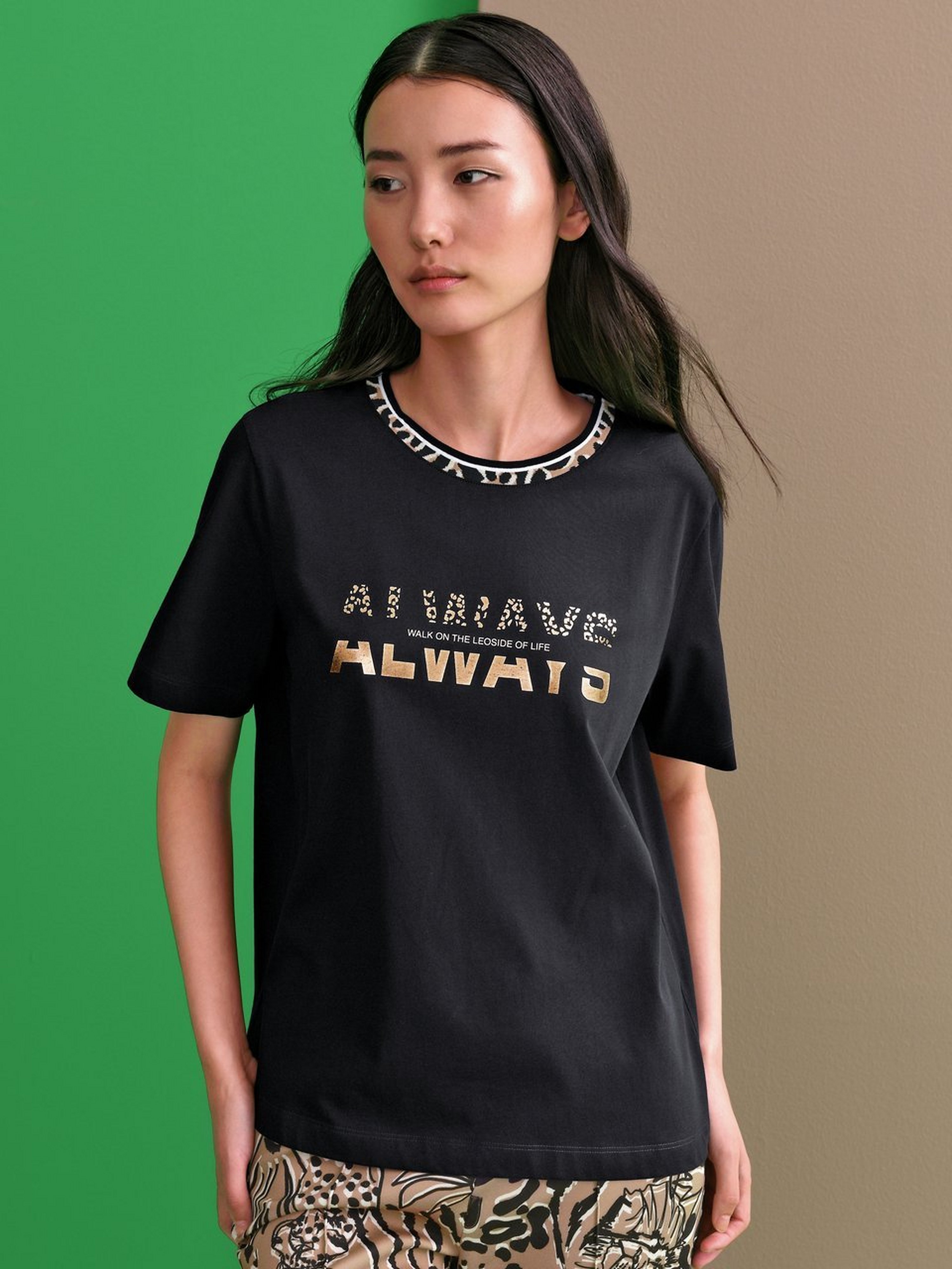 Rundhals-Shirt mit 1/2-Arm