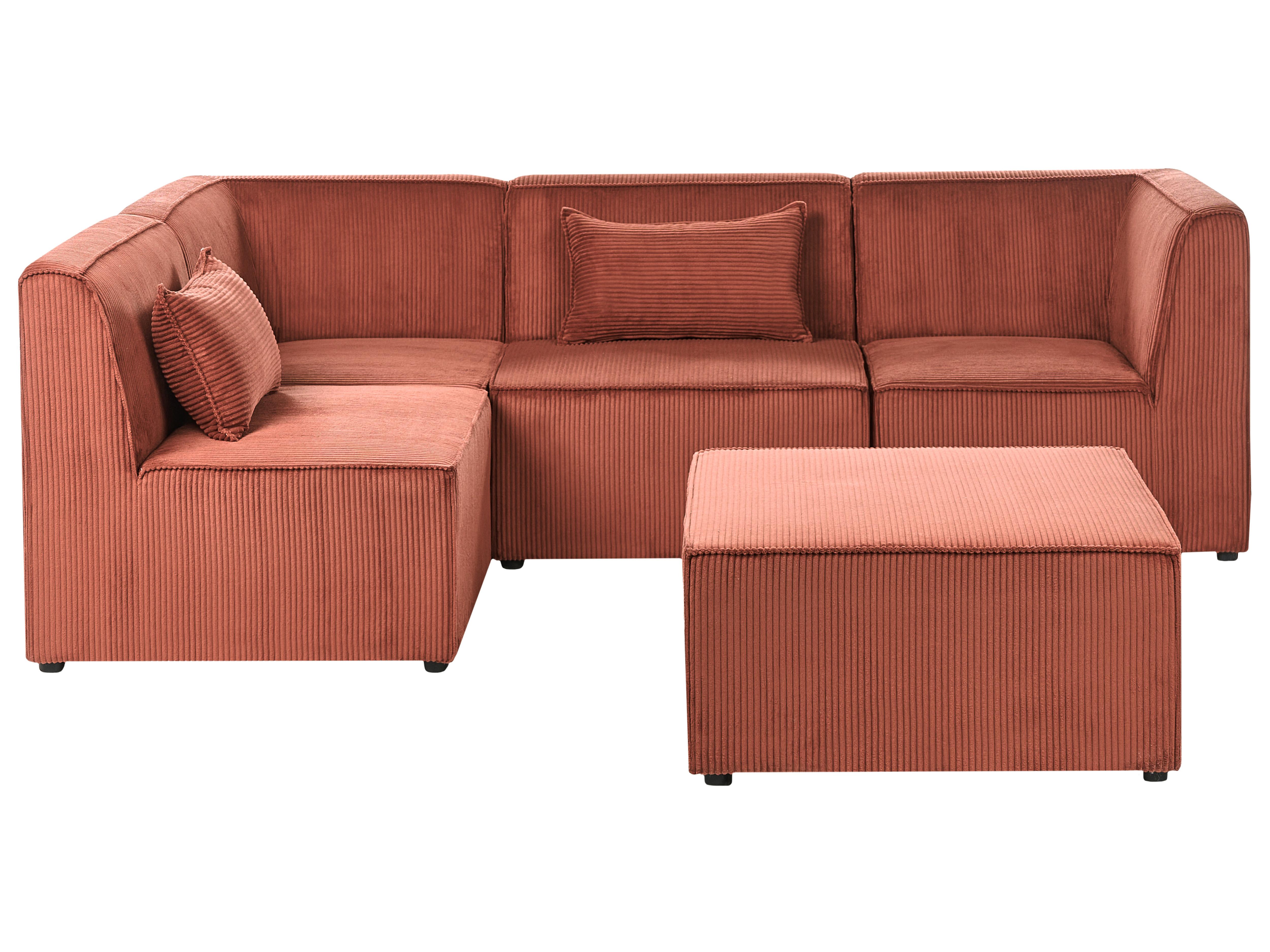 Modulaire hoekbank 4-zits LEMVIG Corduroy Goudbruin rechtszijdig