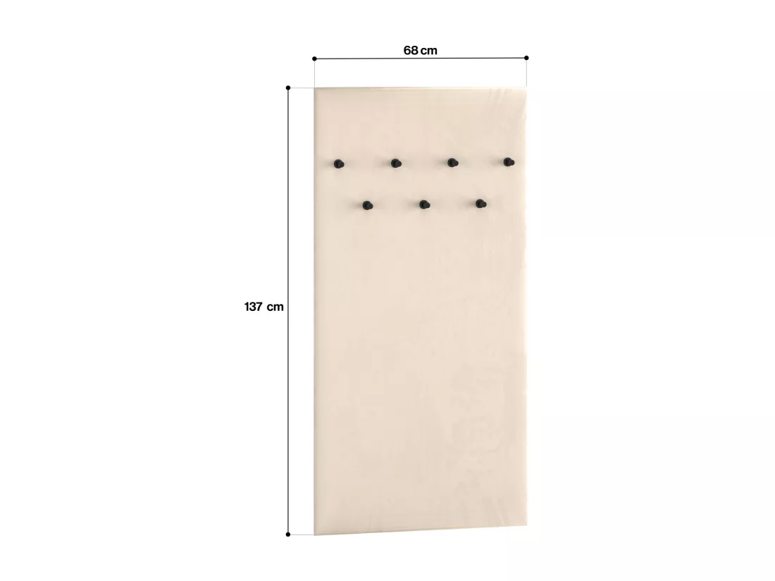 Porte-manteau mural rembourrée - 68 cm - beige - CALETTO