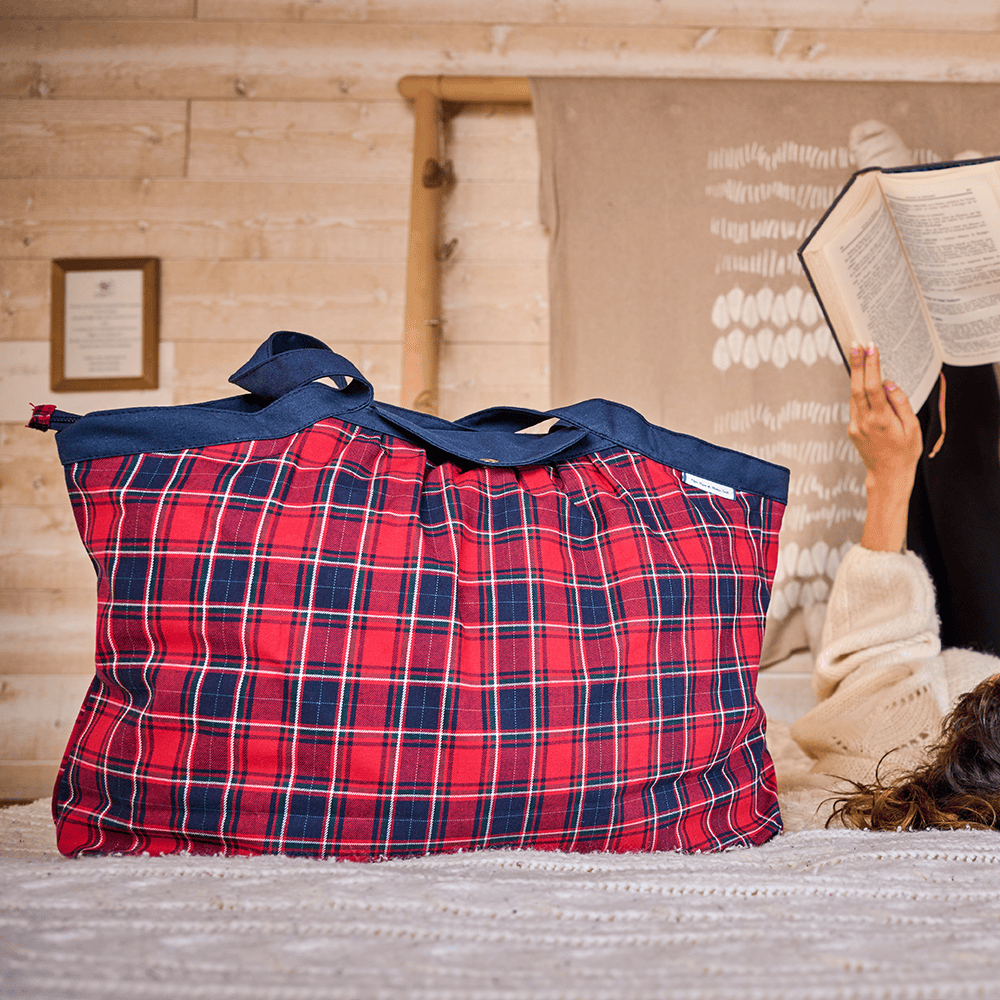 Sac Cabas Moyen Tartan Rouge
