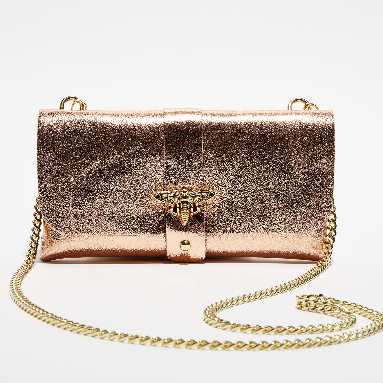 Christian Laurier Sac bandoulière en Cuir Ivy rose métallique - 23x12x11 cm