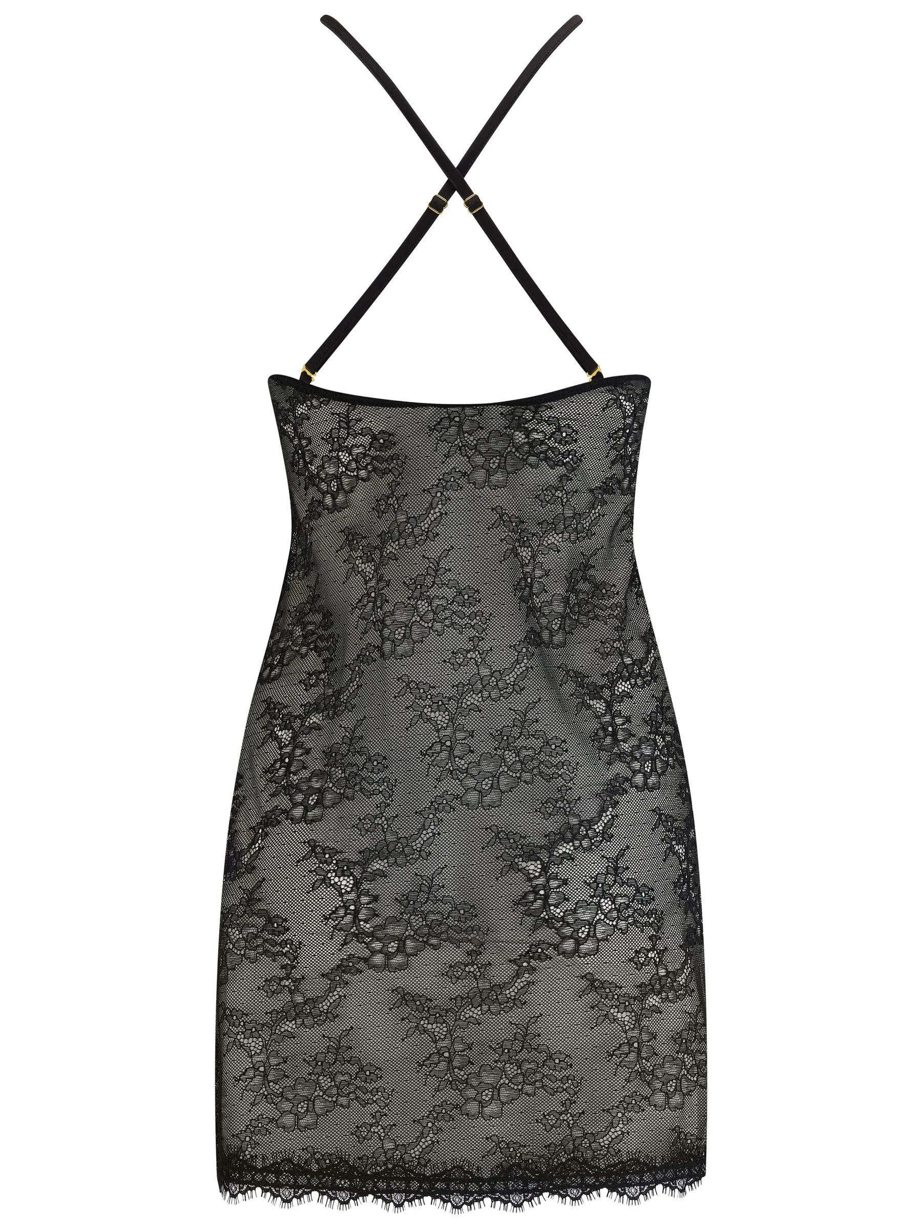 Pour Moi boudoir-slipdress van kant met ongelijke zoom