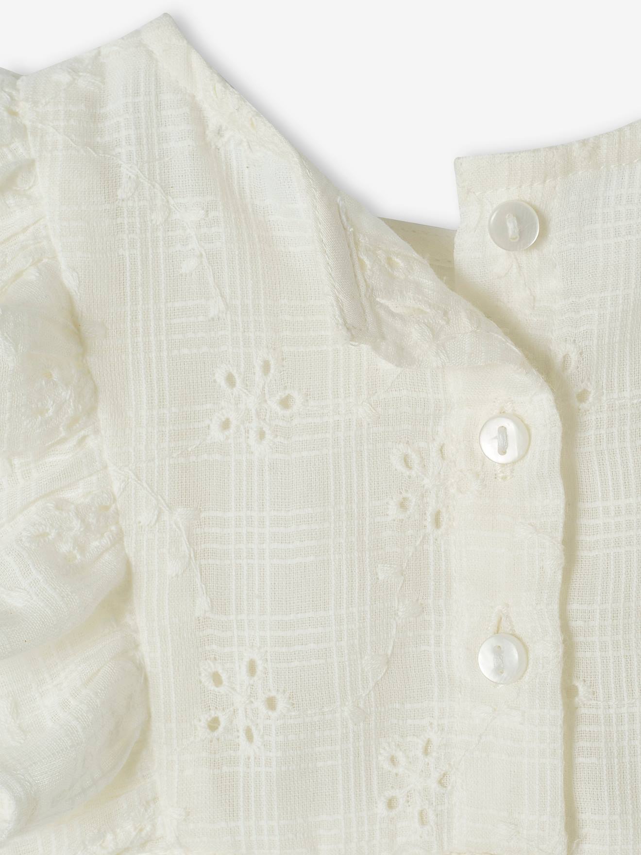 Vestido bordado inglês rústico para bebê