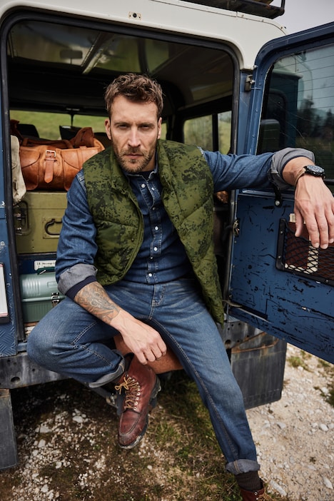 JP 1880 Jeanshemd, Langarm, Vintage-Look, Kentkragen, Modern Fit, bis 8 XL