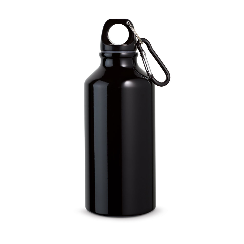 hi!dea 94601 - Bouteille de sport 400mL en aluminium avec mousqueton