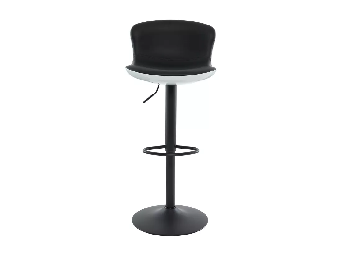 Lot de 2 tabourets de bar en simili et métal - Hauteur réglable - Noir - LAMILIA