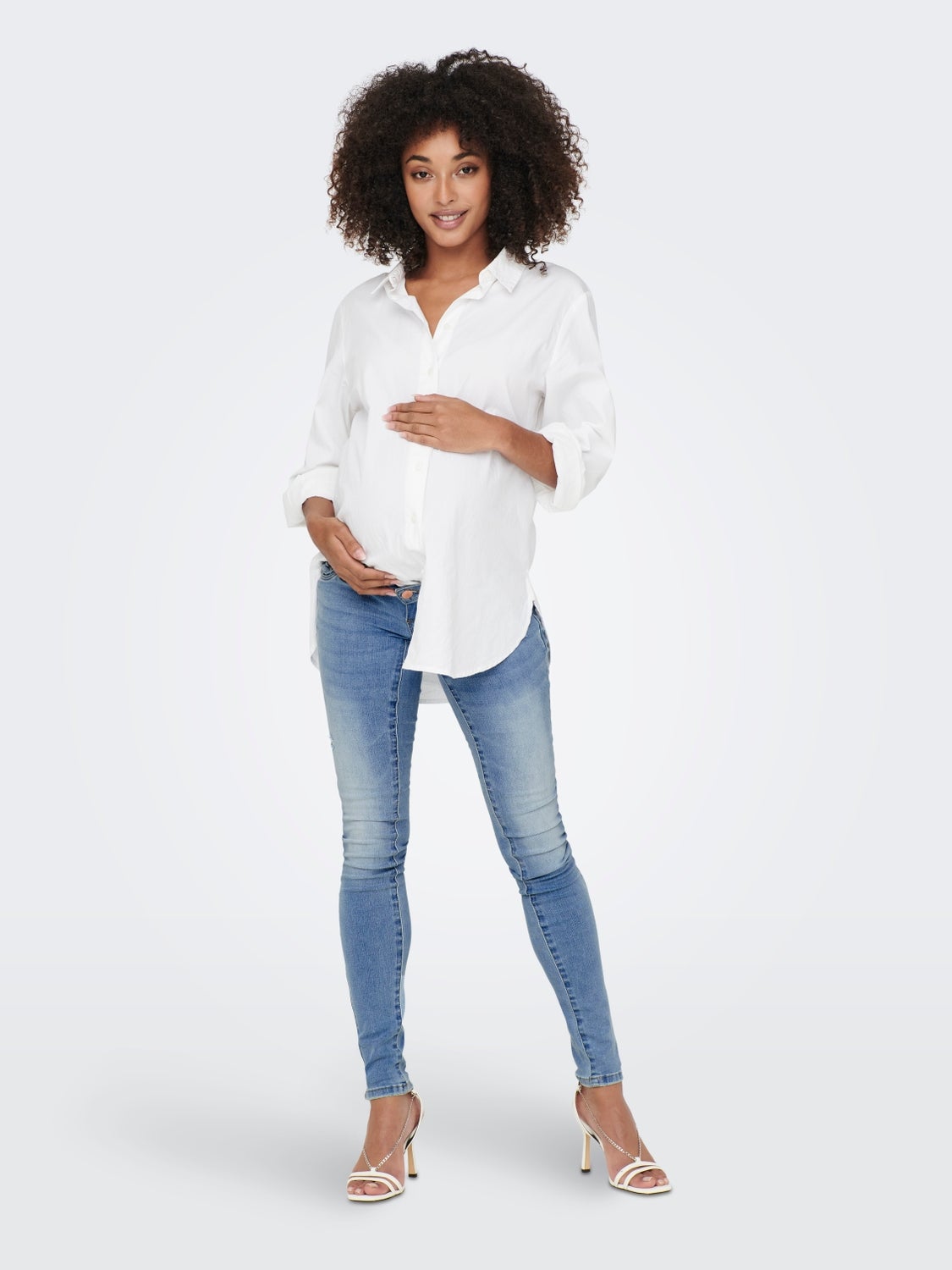 OLMWAUW Mittlere Taille Skinny Fit Jeans Special Bright Blue Denim