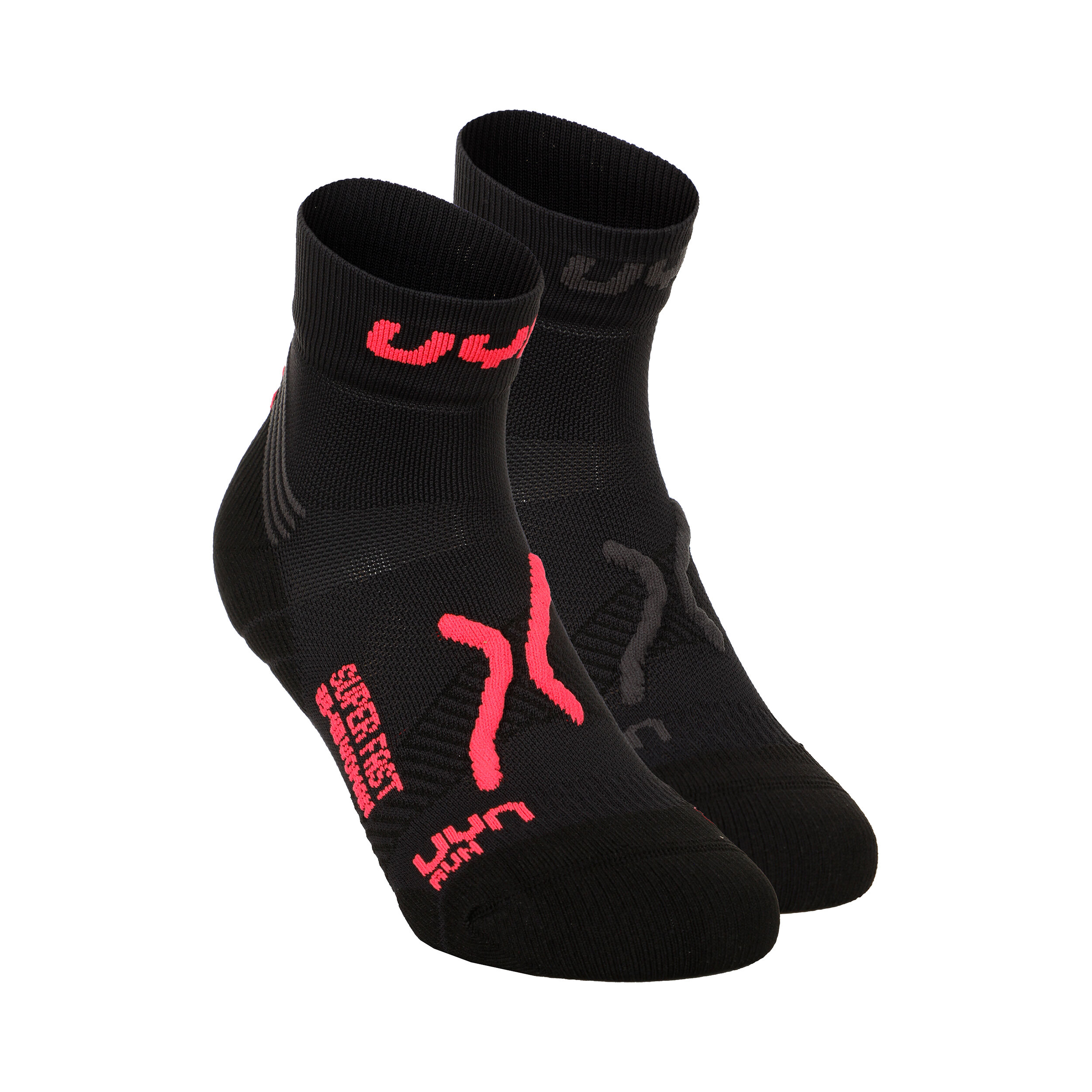 UYN Super Fast Chaussettes De Running Pack De 2 Unités Femmes - Noir , Corail