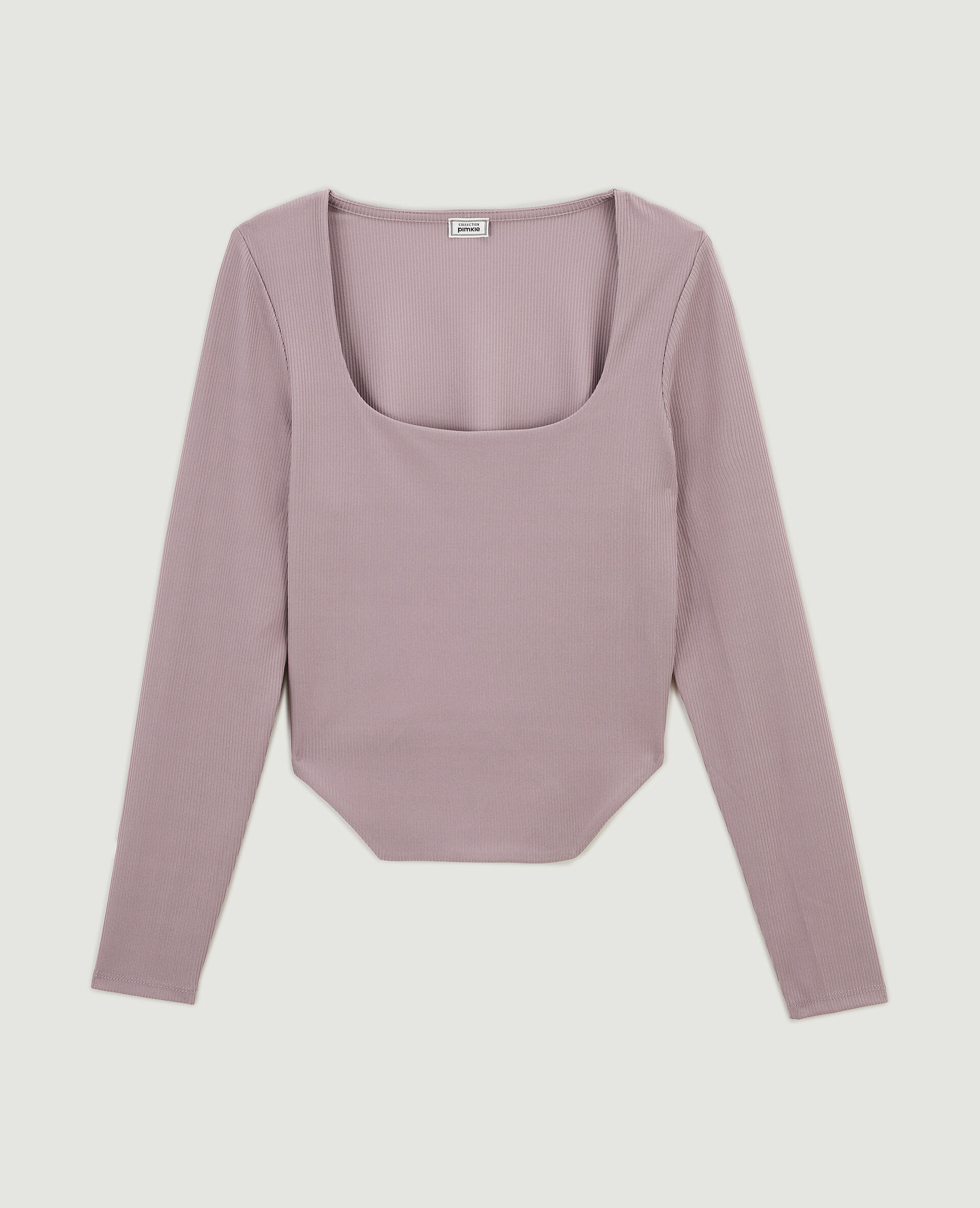 Top encolure carrée effet corset - Lilas