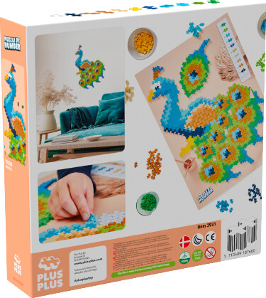 Plus-Plus - Puzzle By Number - Puslespil - Påfugl - 800 Brikker