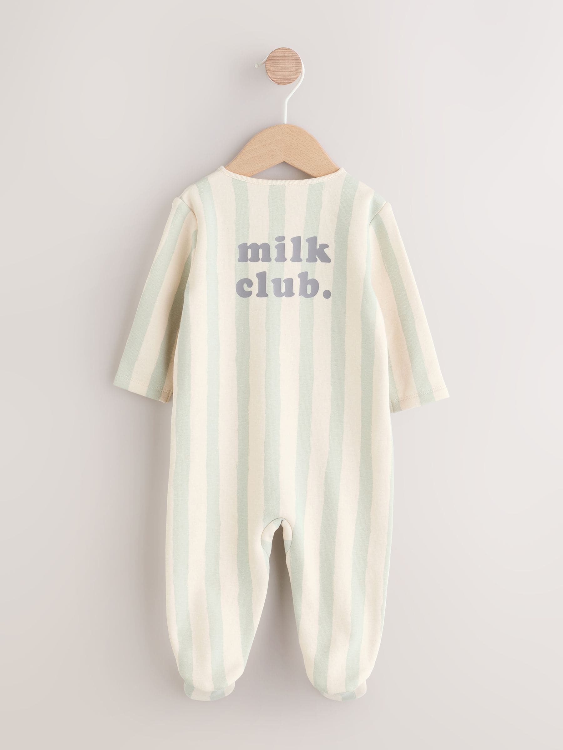 Sage Green Milk Club - Babypyjama met fleecevoering