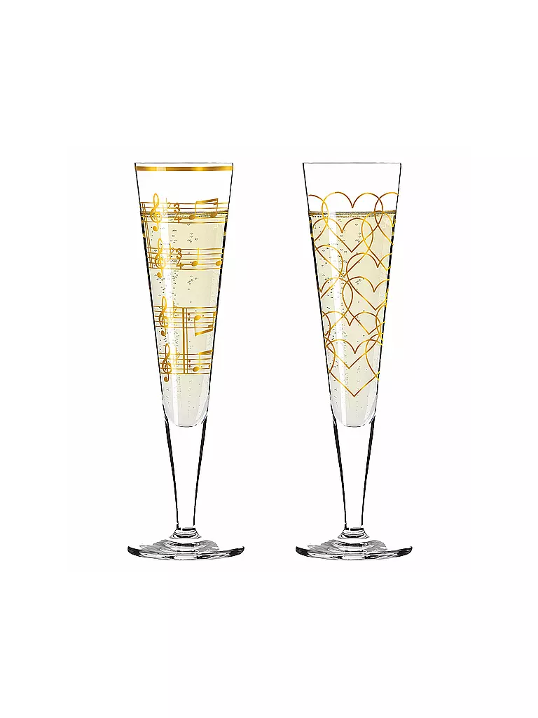 RITZENHOFF Champagnerglas 2-er Set Goldnacht Champus #23 Nathalie Jean, Rurik Mahlberg 2023 gold