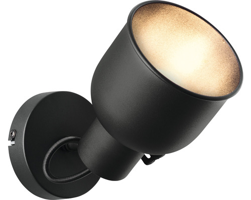 Wandspot, 1-lichts, HxBxD 18,5x11,5x16 cm, zand/zwart