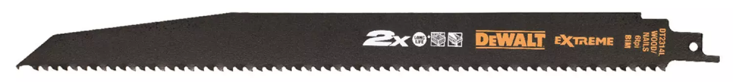DeWALT DT2314L Reciprozaagblad - 305 x 4,2mm - Hout met spijkers (5st)