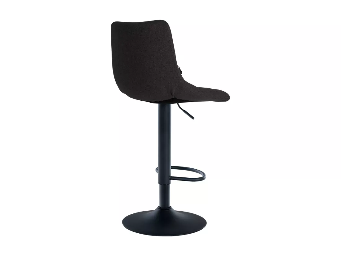 Lot de 2 Tabouret de bar - Tissu & Métal - Noir - Jerry