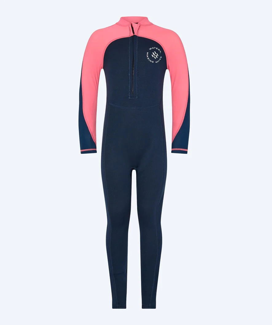Watery UV våddragt til børn - Calypso Full-Body - Coral/mørkeblå