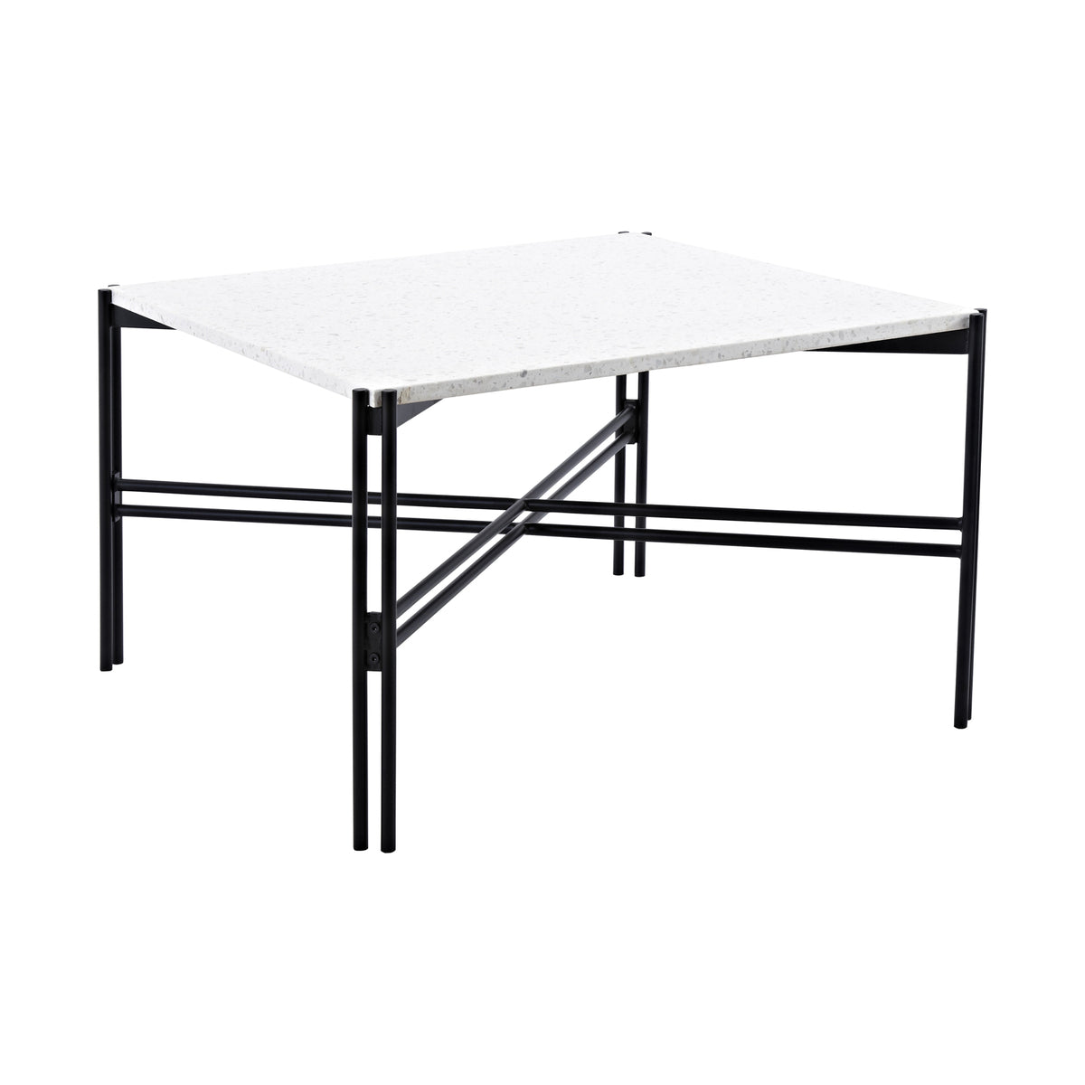 Voldby Salontafel - 75 x 75 cm - wit Terrazzo