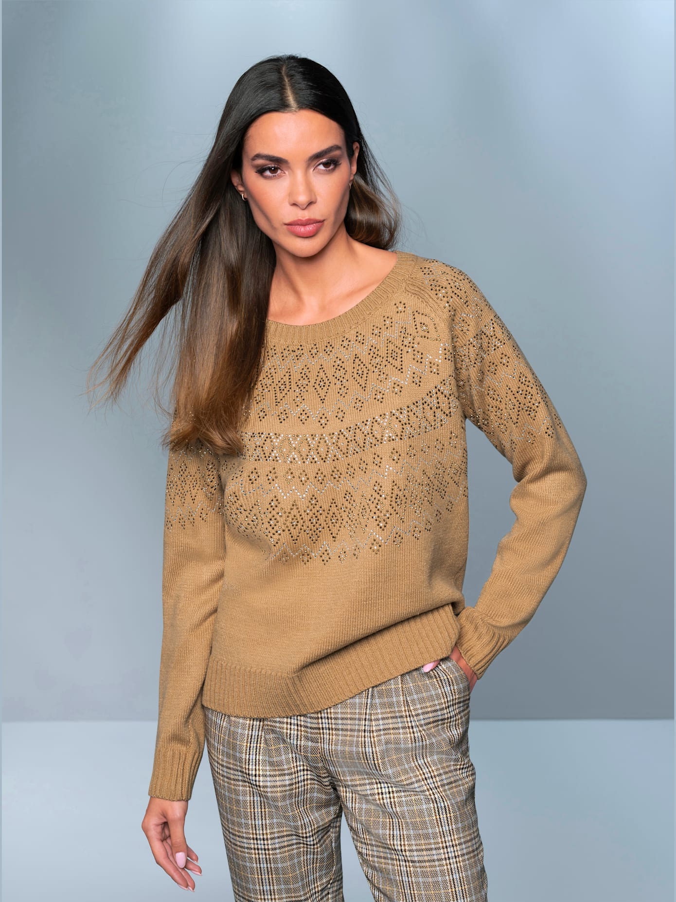 Pull jolies pierres brillantes fantaisie