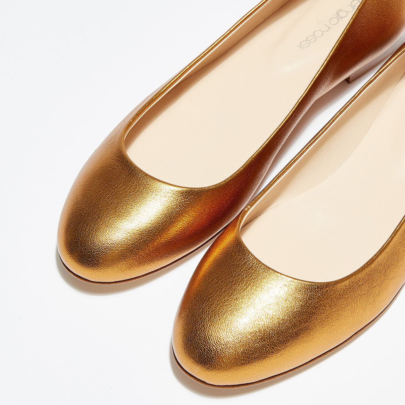 Sergio Rossi Ballerines en Cuir Nappa Silk bronze