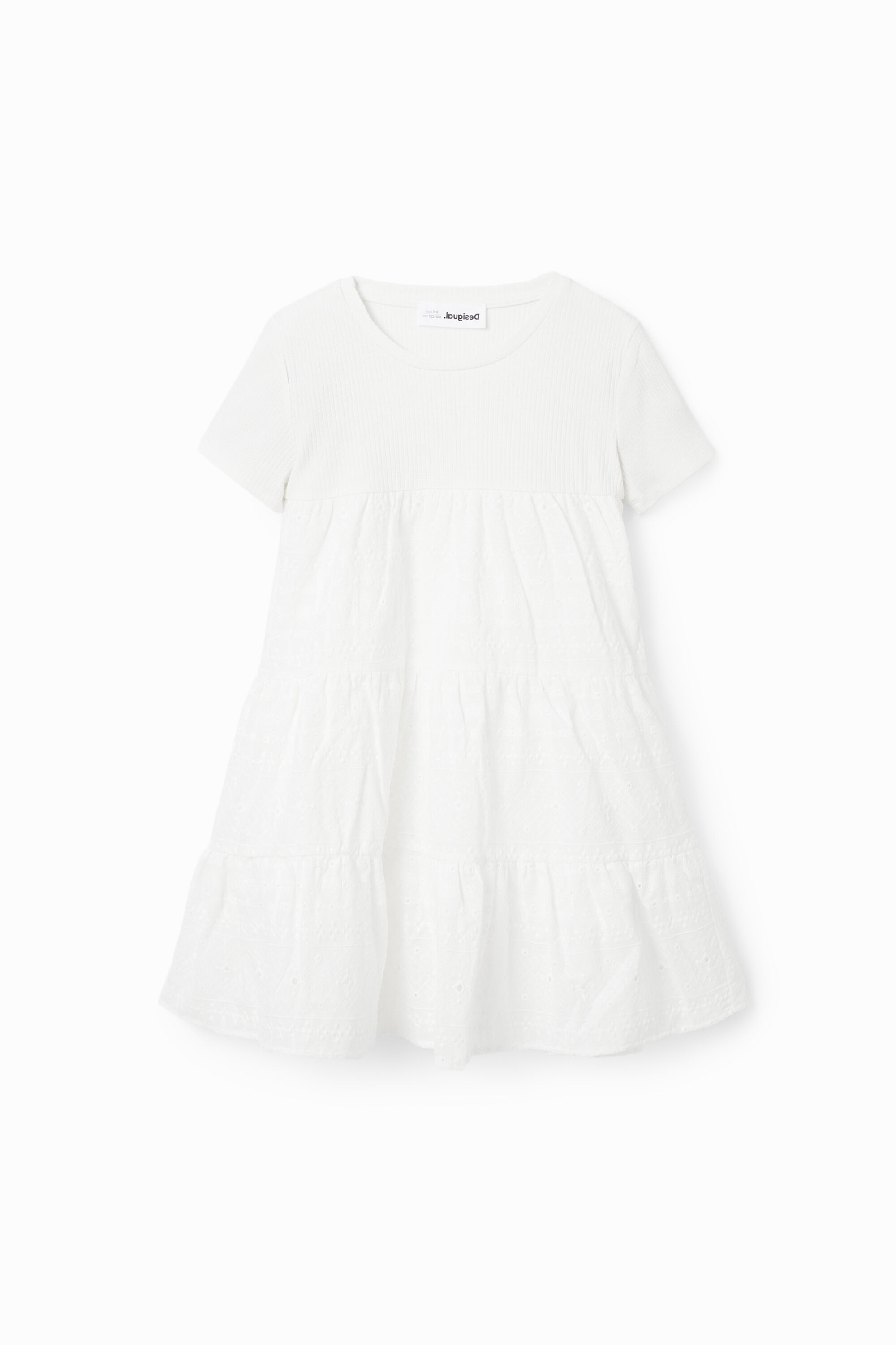 Robe combinée broderie suisse