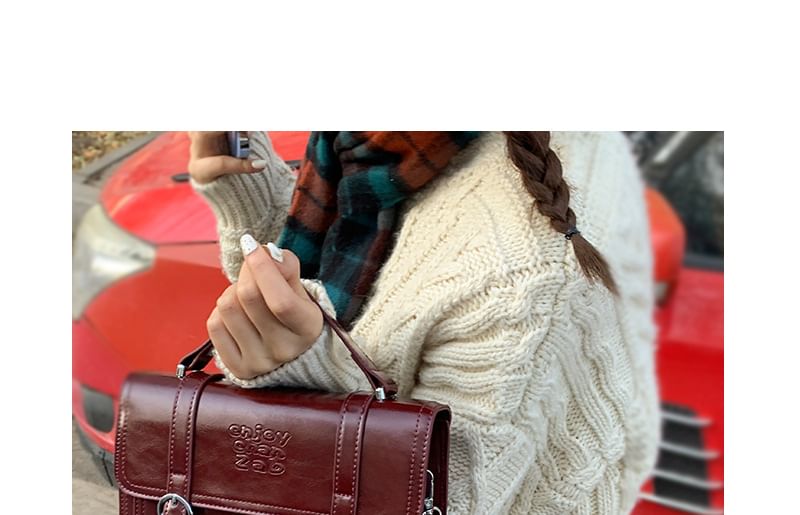 Letheroni - Crossbodytas met gesp en imitatieleren letters