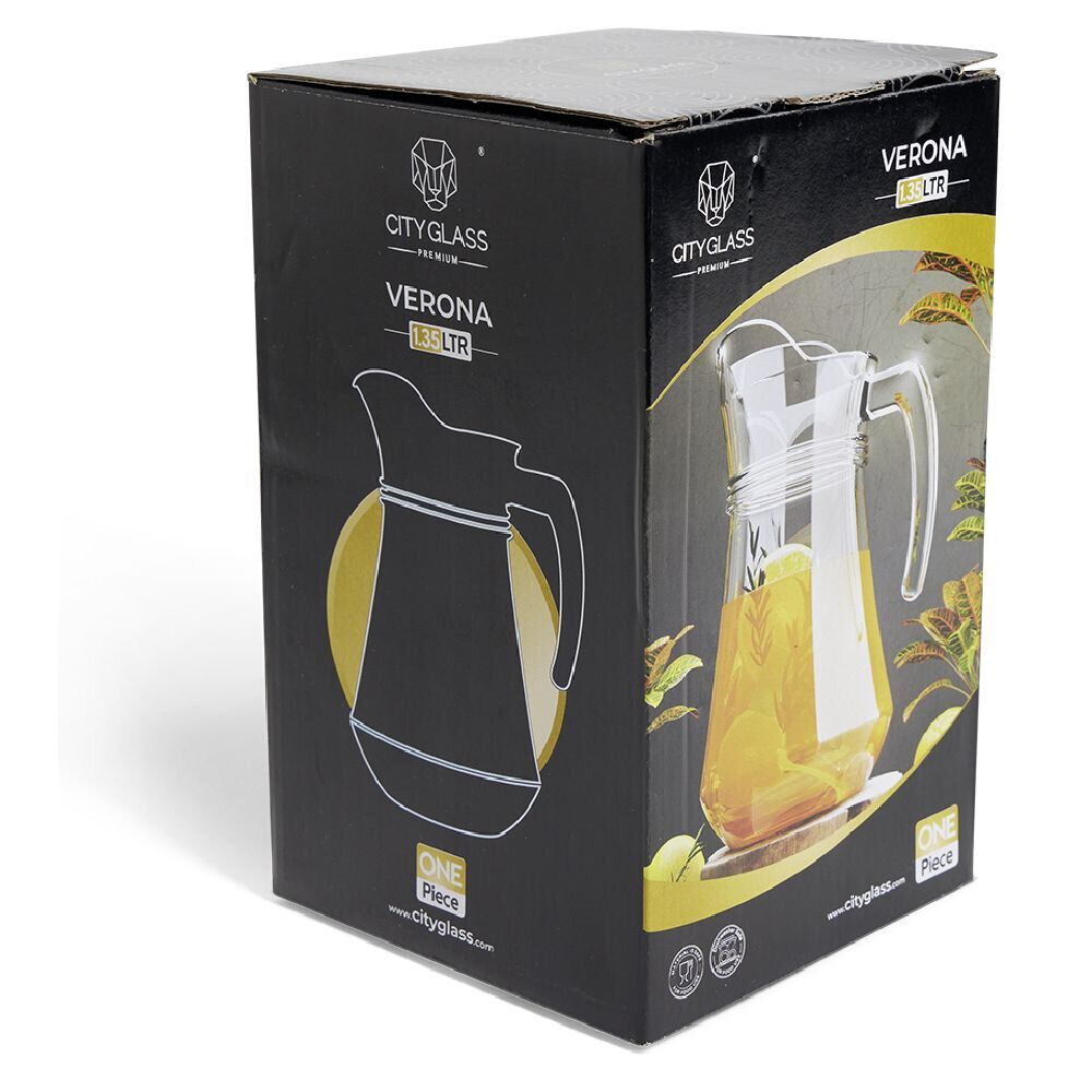 Pichet avec anse et bec verseur 1L verre transparent
