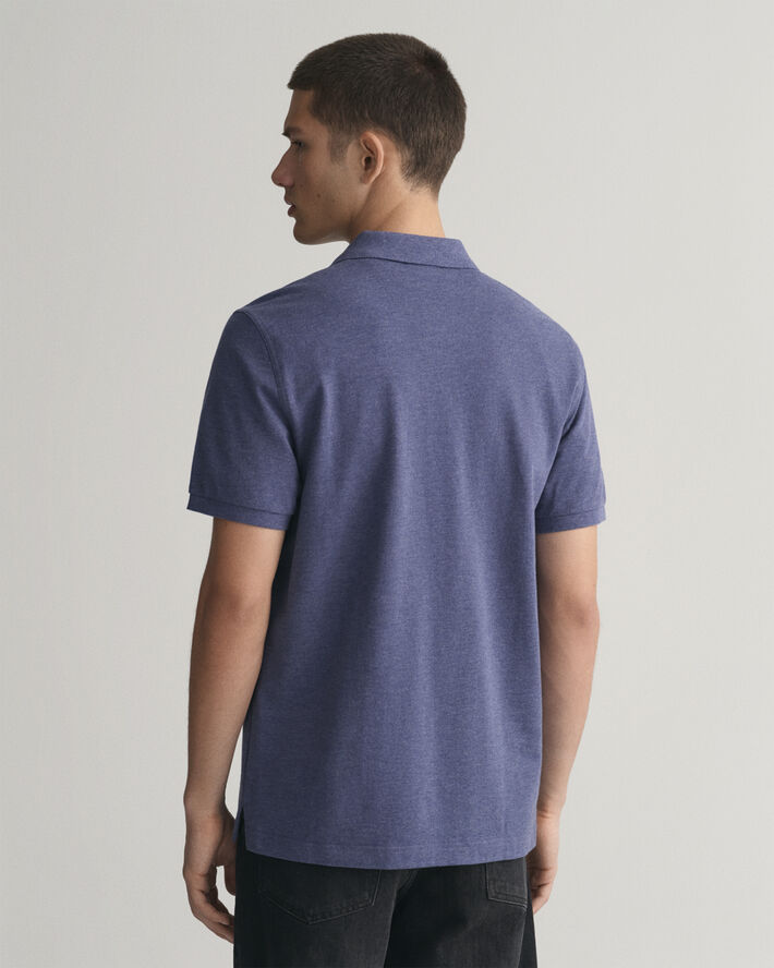 Gant REG SHIELD SS PIQUE POLO Dark jeansblue melange