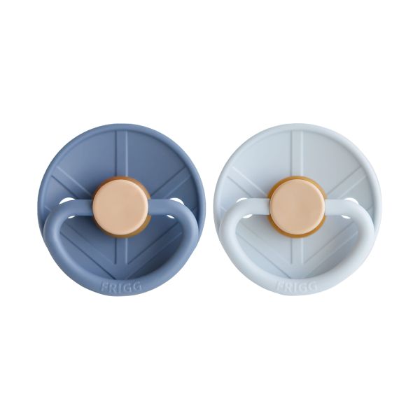 FRIGG Little Viking Fopspeen - Rond - 2 Stuks - 6-18 Mnd - Ocean View/Powder Blue