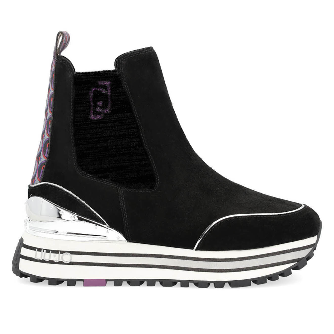 Liu-Jo Sneakers en Cuir Frida noir/argenté/multicolore