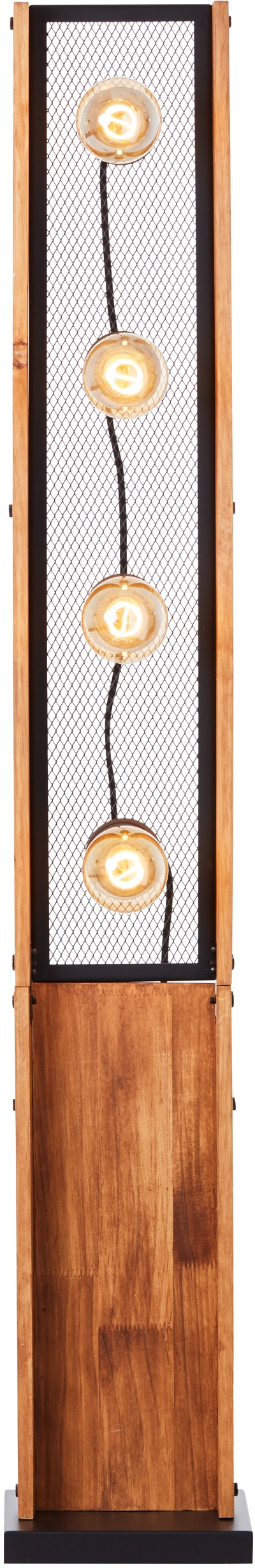 Brilliant Stehlampe »Calandra« E27 1 Stk. 125,5 x 20 x 20 cm, 4 x E27, Metall/Holz, schwarz/holz