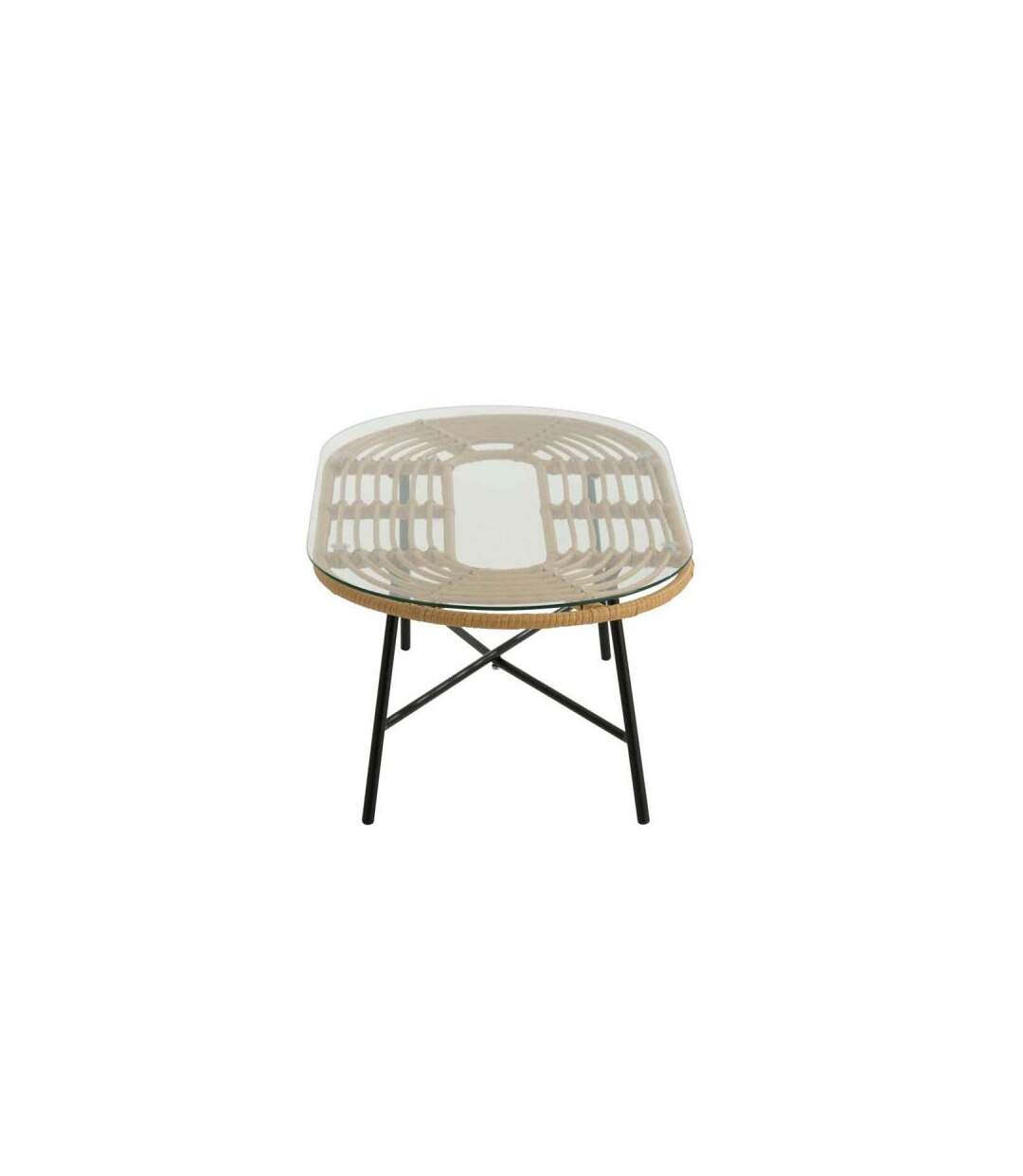 Paris Prix - Table Basse De Jardin celeste 90cm Naturel & Noir