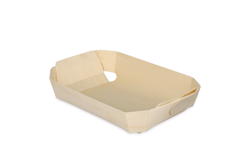 Houten snackbakje 175x110x40mm