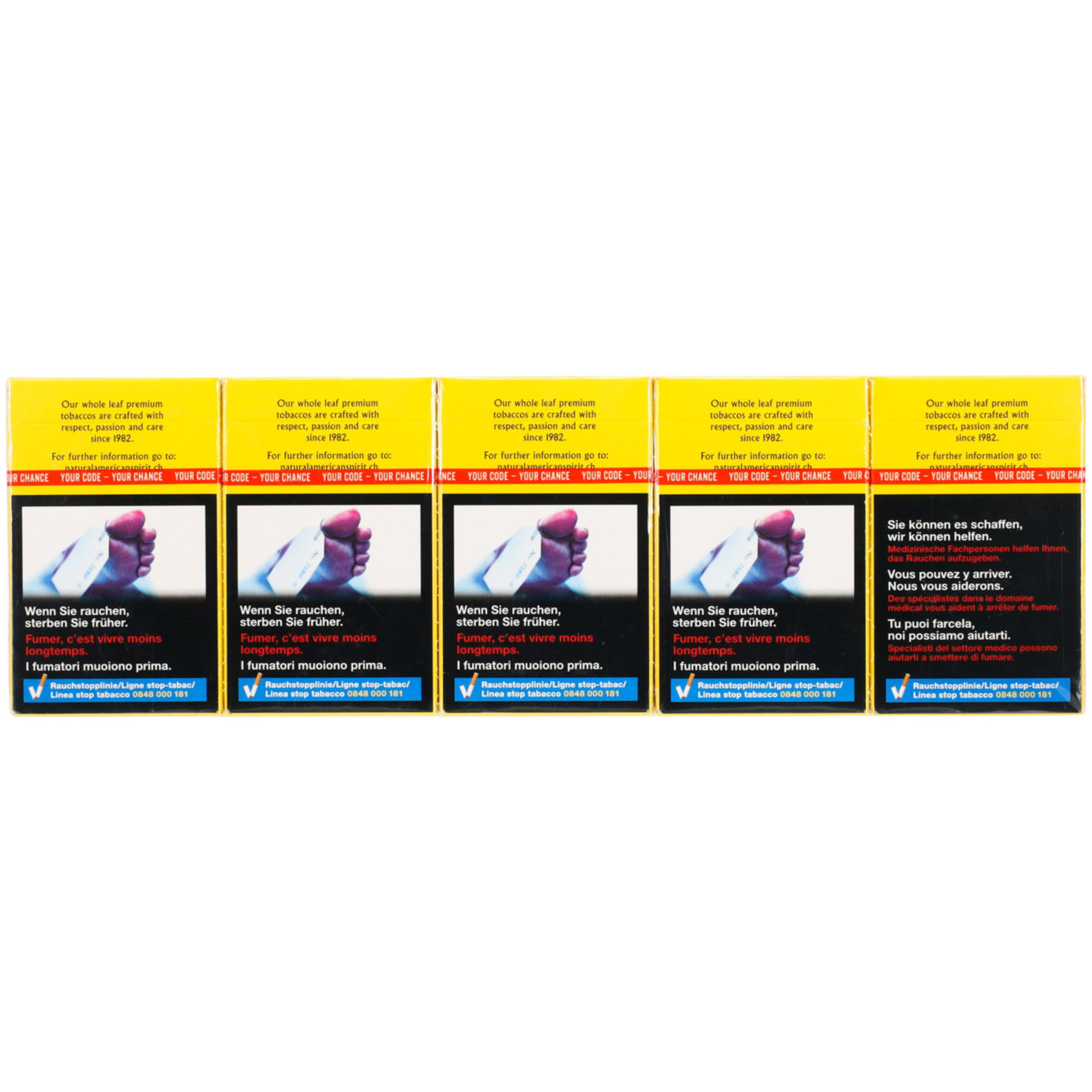 Natural American Spirit Zigaretten Yellow Box Stange