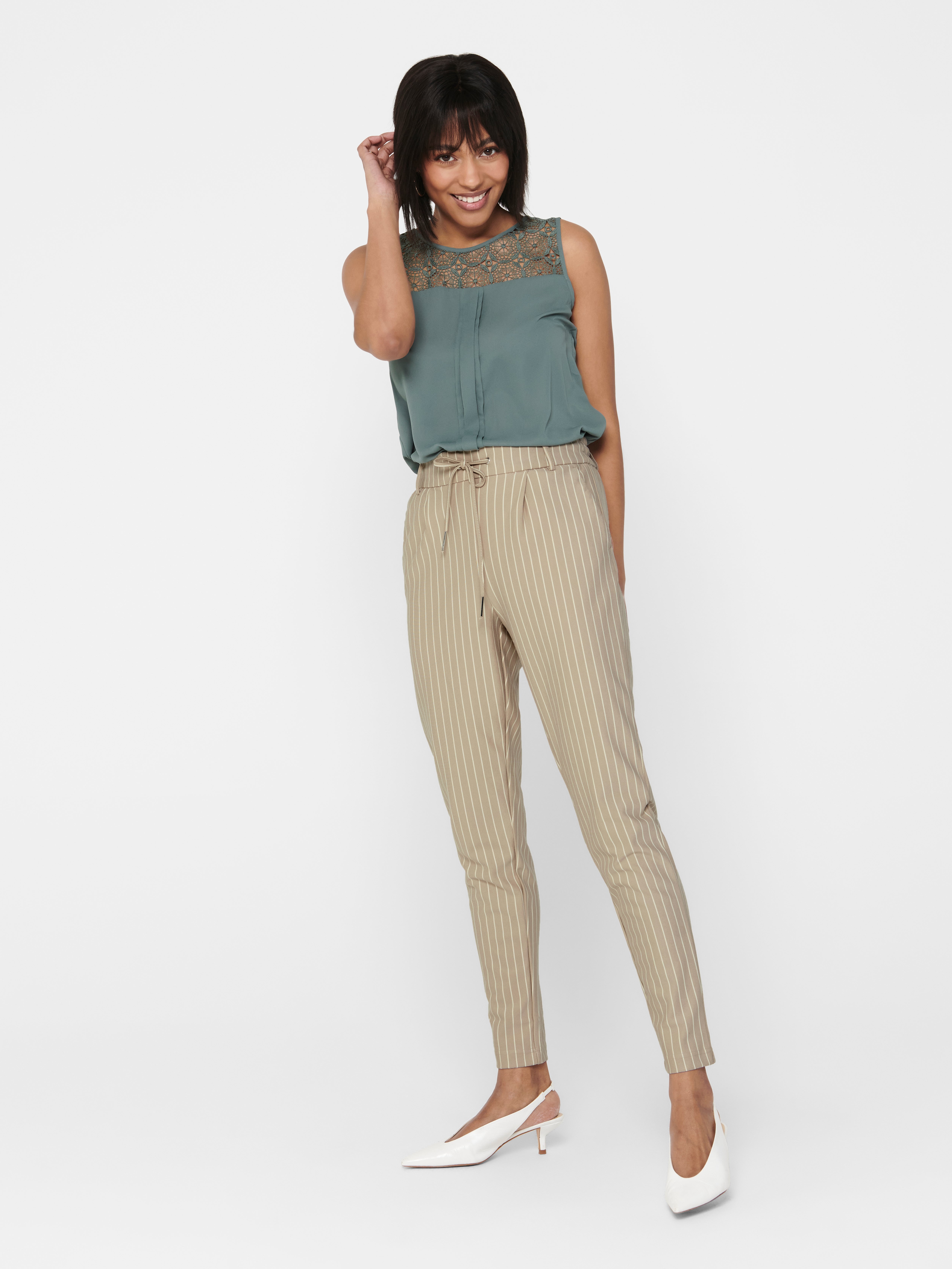 ONLPOPTRASH Mittlere Taille Normal geschnitten Klassische Hose Humus