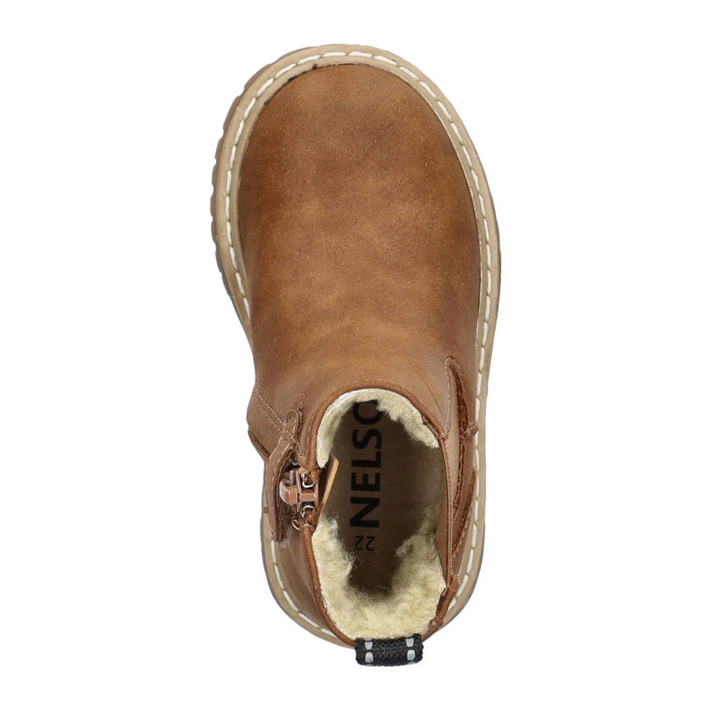 Nelson Kids gevoerde enkelboots cognac