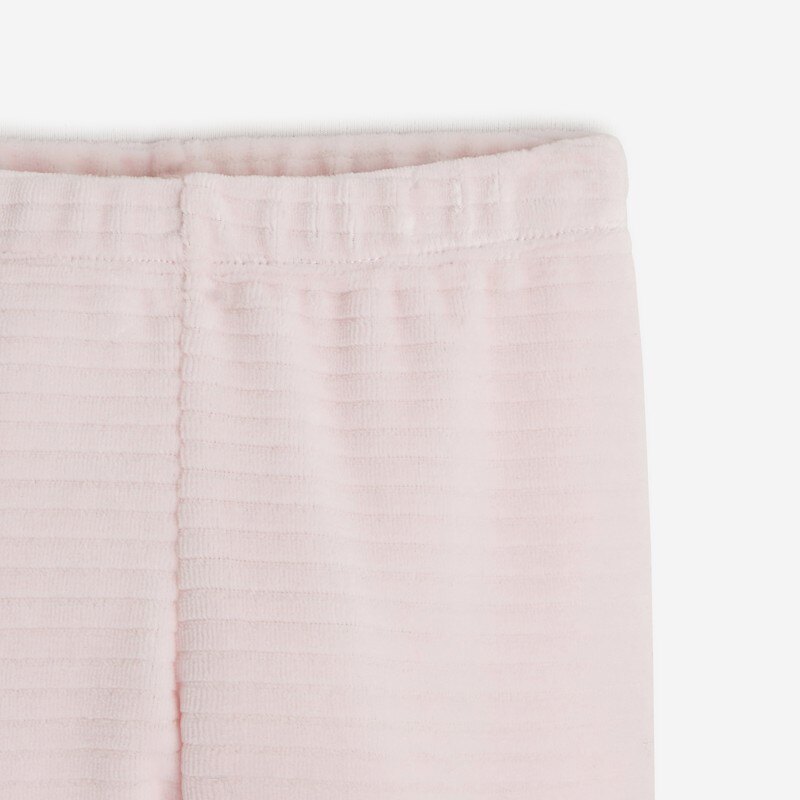 Pantalon bébé fille violine en velours maille côtelée violet Catimini Mauve Violet