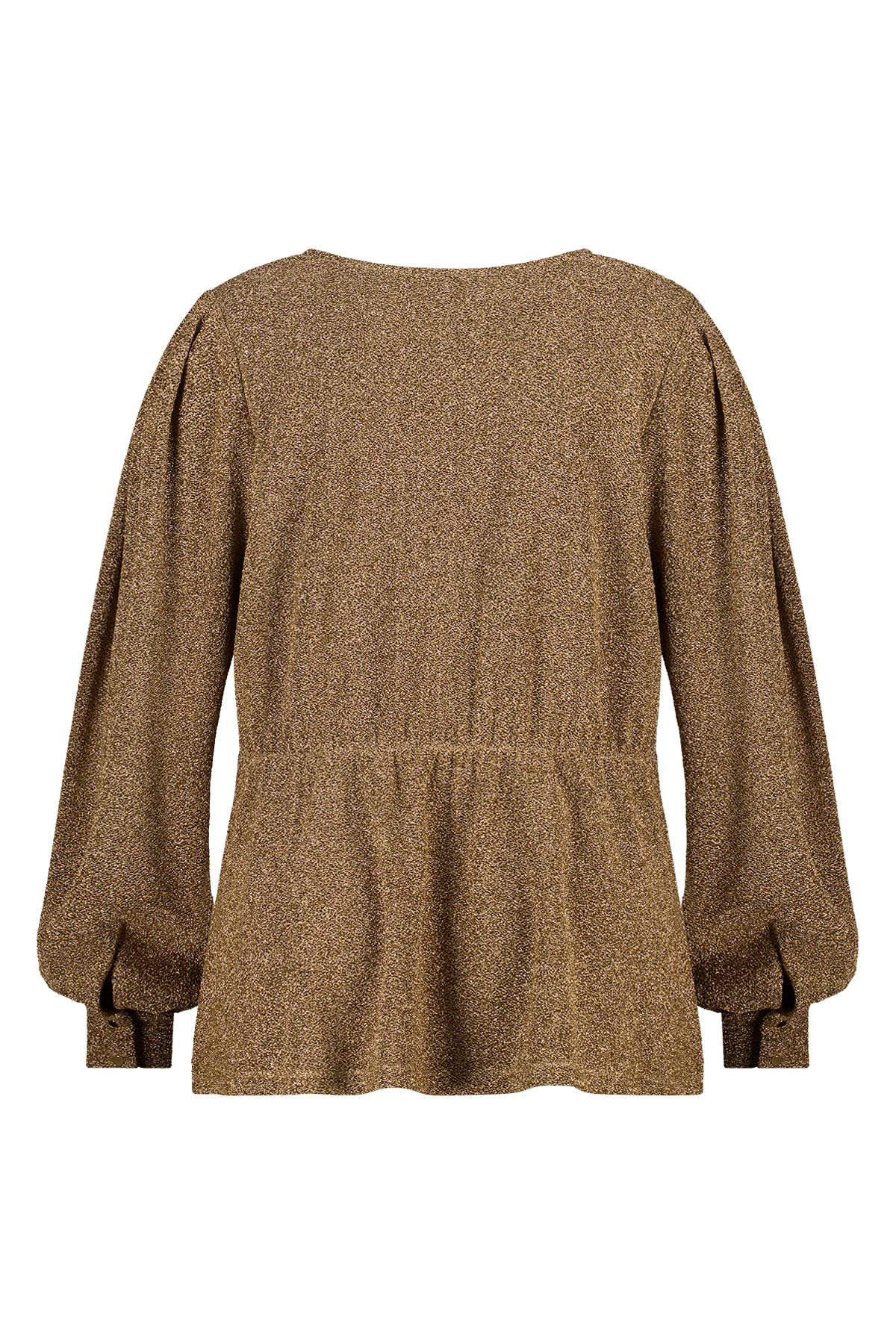 Glitter top met overslag look bronze