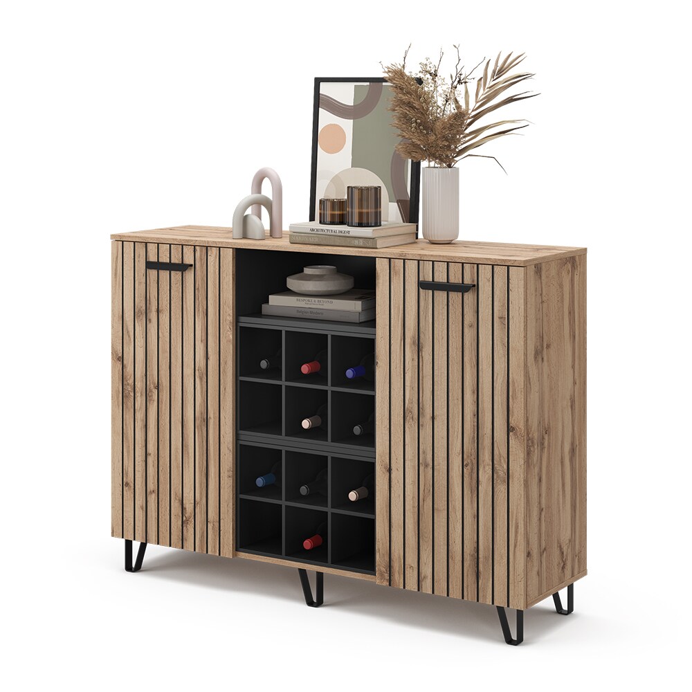 Vicco Sideboard Amber Eiche Wotan 134 x 100 cm mit 2 Türen