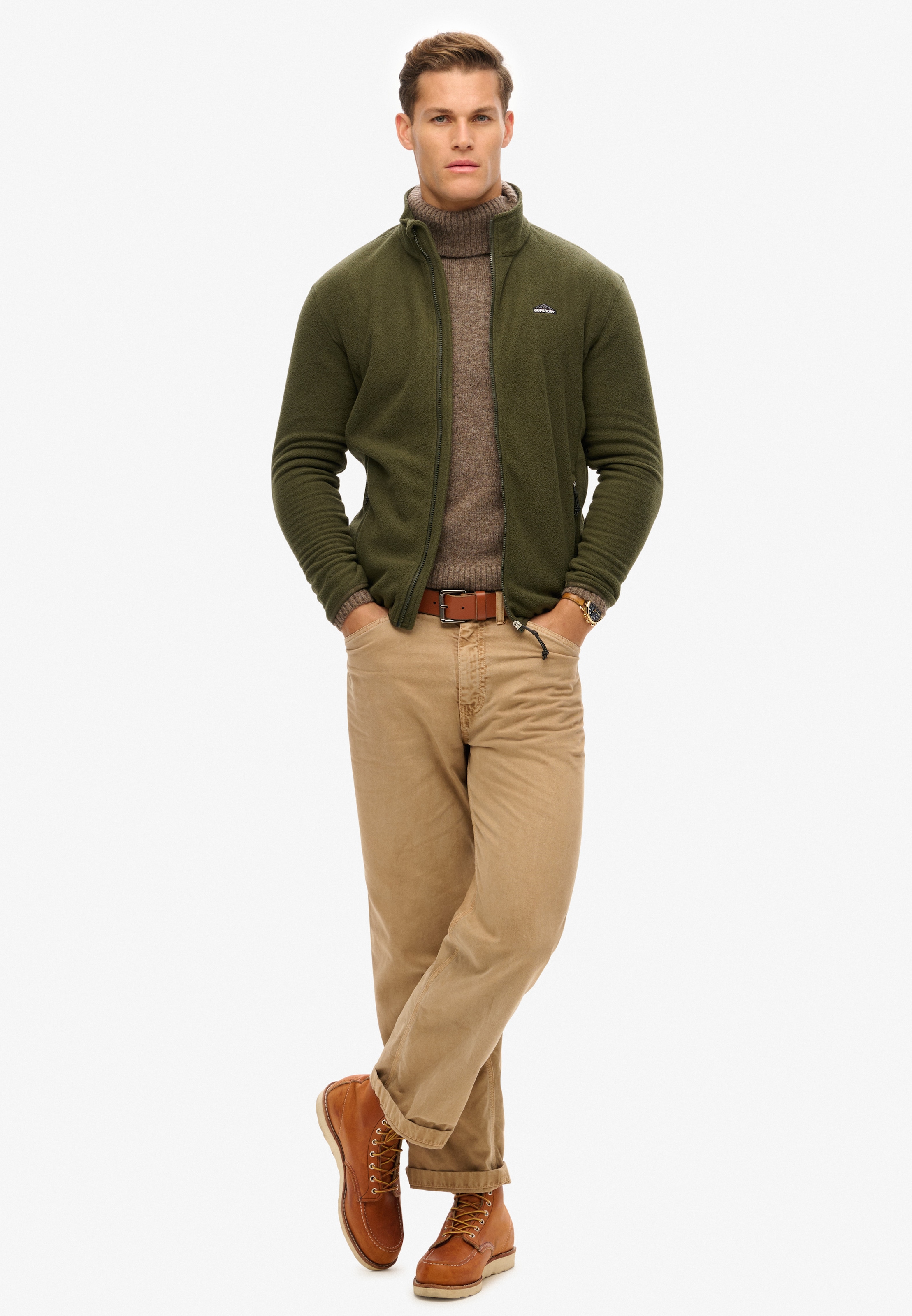 Superdry Fleecejacke »POLAR FLEECE FULL ZIP« mit Kapuze